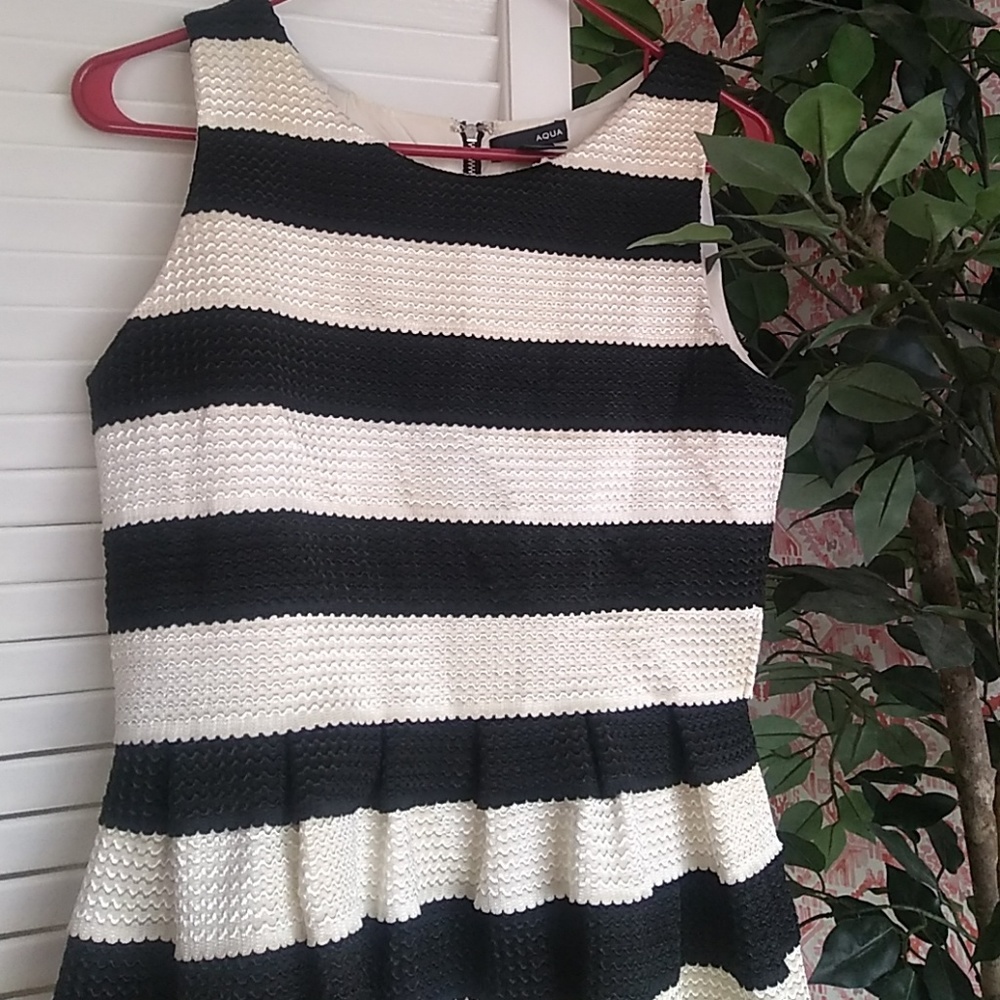 Aqua striped dress
